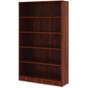 Lorell Laminate Bookcase - 0.8'' Shelf, 36'' x 12''60'' - 5 Shelve(s) - 4 Adjustable Shelf(ves) - Square Edge - Material: Thermofused Laminate (TFL) - Finish: Cherry