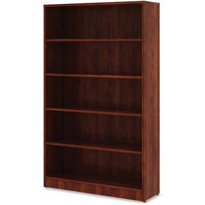 Lorell Laminate Bookcase - 0.8'' Shelf, 36'' x 12''60'' - 5 Shelve(s) - 4 Adjustable Shelf(ves) - Square Edge - Material: Thermofused Laminate (TFL) - Finish: Cherry