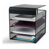 Safco Onyx Solid Top Horizontal Hanging Storage - 12'' Height x 10.25'' Width x 12.38'' Depth - Scratch Resistant - Powder Coated - Black - Steel - 1 Each
