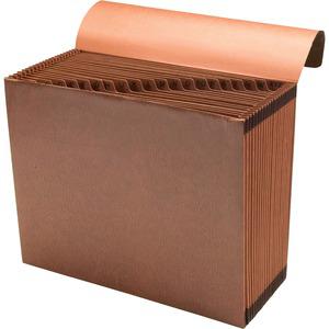 Business Source Letter Recycled Expanding File - 8 1/2'' x 11'' - 21 Pocket(s) - Brown - 30% Recycled - 1 Each