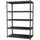 Lorell Iron Horse 3200 lb Capacity Riveted Shelving - 5 Shelf(ves) - 72'' Height x 48'' Width x 18'' Depth - 30% Recycled - Black - Steel, Laminate - 1 Each