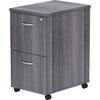 Lorell Essentials Series File/File Mobile File Cabinet - 16'' x 22''28.3'' - 2 x File Drawer(s) - Finish: Weathered Charcoal, Laminate