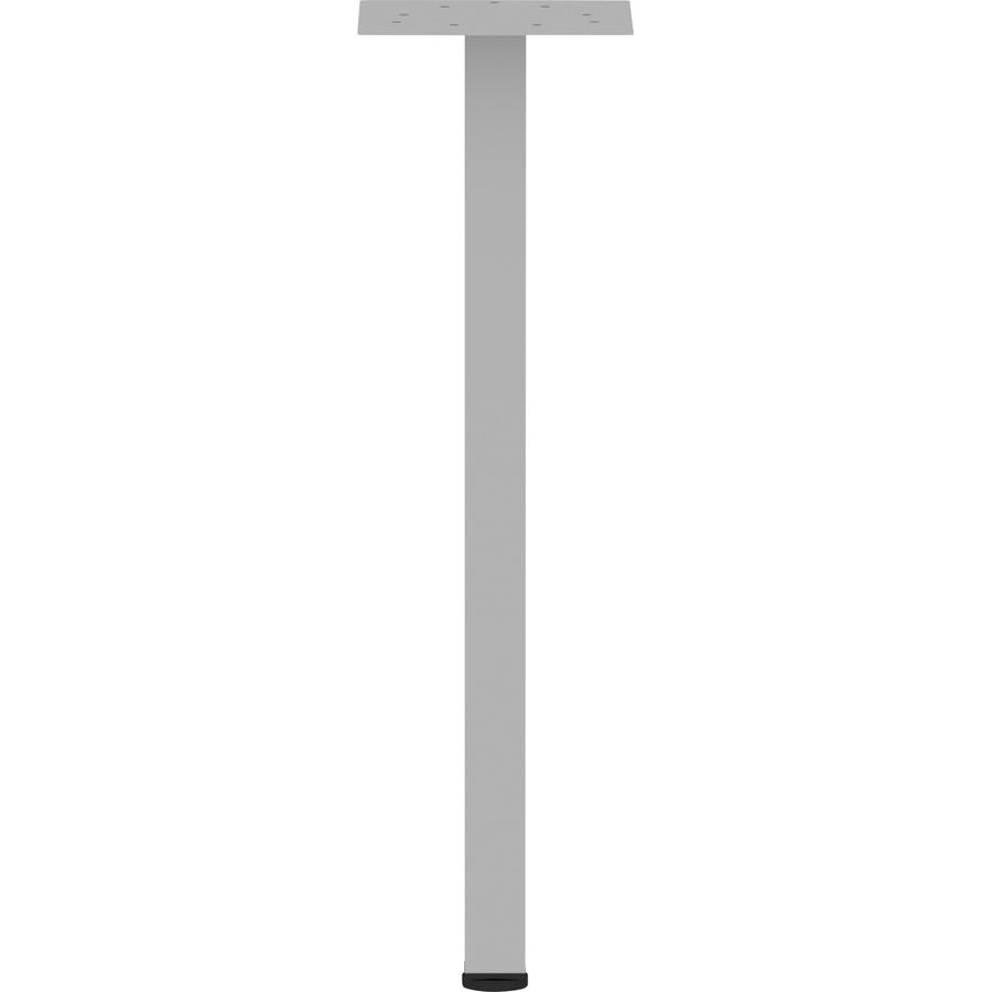 Lorell Relevance Series Offset Square Leg - Powder Coated Silver Square Leg Base - 28.50'' Height x 7.87'' Width - Assembly Required - 1 Each