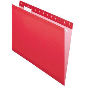 Pendaflex 1/5 Tab Cut Letter Recycled Hanging Folder - 8 1/2'' x 11'' - Red - 10% Recycled - 25 / Box