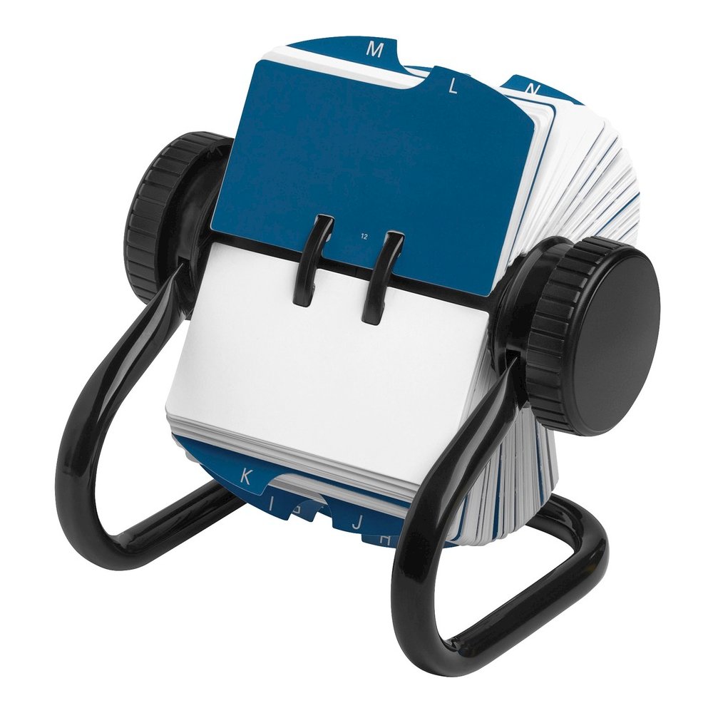Rolodex Open Classic Rotary Files - 500 Card Capacity - For 2.25'' x 4'' Size Card - 24 A to Z Index Guide - Black - Metal