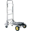 Safco HideAway Convertible Hand Truck - 400 lb Capacity - 4 Casters - 6'' , 3'' Caster Size - Aluminum - x 15.5'' Width x 43'' Depth x 36'' Height - Silver - 1 Each