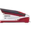 Bostitch InPower Spring-Powered Antimicrobial Desktop Stapler - 28 Sheets Capacity - 210 Staple Capacity - Full Strip - 1/4'' Staple Size - 1 Each - Silver, Red