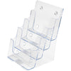 Deflecto Booklet Holder - 4 Compartment(s) - 4 Tier(s) - 10'' Height x 4.9'' Width x 6.1'' DepthDesktop - Compact, Booklet Size - Clear - Plastic - 1 Each - deflecto