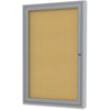 Ghent 1-door Enclosed Indoor Bulletin Board - 36'' Board Height x 24'' Board Width - Natural Cork Surface - Shatter Resistant - 1 Each