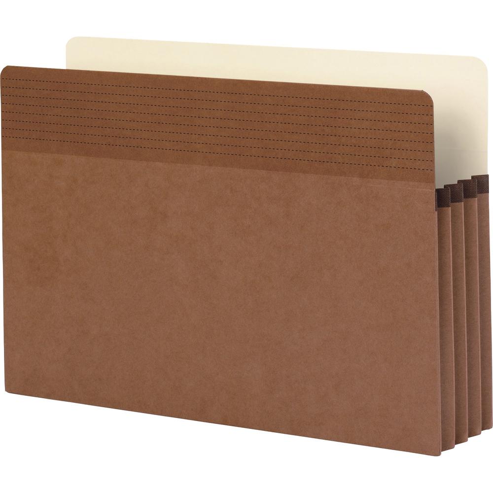 Business Source Straight Tab Cut Legal Recycled File Pocket - 8 1/2'' x 14'' - 3 1/2'' Expansion - Redrope - Redrope - Tear Proof, Tyvek Gusset, Reinforced Gusset - 30% Recycled - 25 / Box