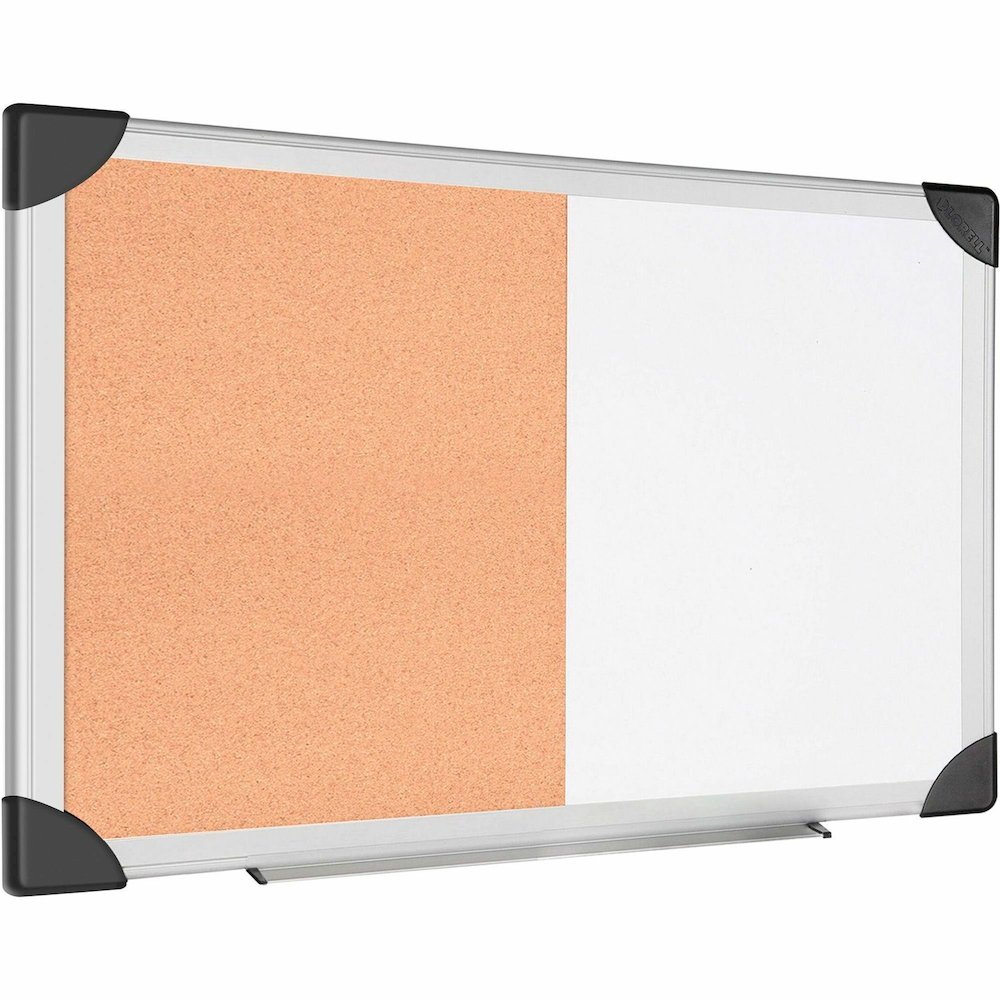 Lorell Combo Dry-Erase/Cork Board - 24'' Board Height x 36'' Board Width - Natural Cork Surface - Self-healing - Aluminum Frame - 1 Each