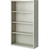 Lorell Fortress Series Bookcase - 34.5'' x 13'' x 60'' - 4 x Shelf(ves) - Light Gray - Powder Coated - Steel - Recycled