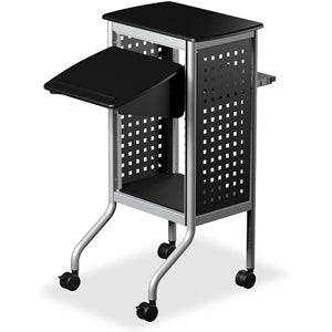 Scoot Presentation Cart - 4 Casters - Steel Frame - Black - Safco