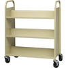 Lorell Double-sided Book Cart - 6 Shelf - 200 lb Capacity - 5'' Caster Size - Steel - x 36'' Width x 19'' Depth x 46'' Height - Putty - 1 Each