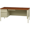 Lorell Fortress Series Left-Pedestal Desk - Rectangle Top - 66'' Table Top Width x 30'' Table Top Depth x 1.12'' Table Top Thickness - 29.50'' HeightAssembly Required - Oak, Oak Laminate, Putty - Steel -