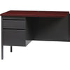 Lorell Fortress Series Left-Pedestal Return - Rectangle Top - 42'' Table Top Width x 24'' Table Top Depth x 1.12'' Table Top Thickness - 29.50'' HeightAssembly Required - Laminated, Mahogany - Steel - 1 E