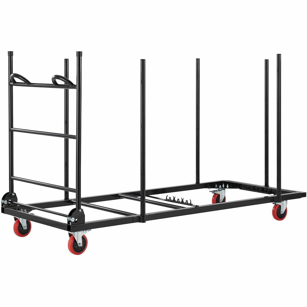 Lorell Blow-Mold Rectangular Table Trolley Cart - Steel - 30.25'' Width x 75.88'' Depth x 45.25'' Height - Charcoal - For 20 Devices - 1 Each