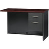 Lorell Fortress Modular Series Right Return - 48'' x 24'' , 1.1'' Top - 2 x Box, File Drawer(s) - Single Pedestal on Right Side - Material: Steel - Finish: Mahogany Laminate, Charcoal - Scratch Resistant