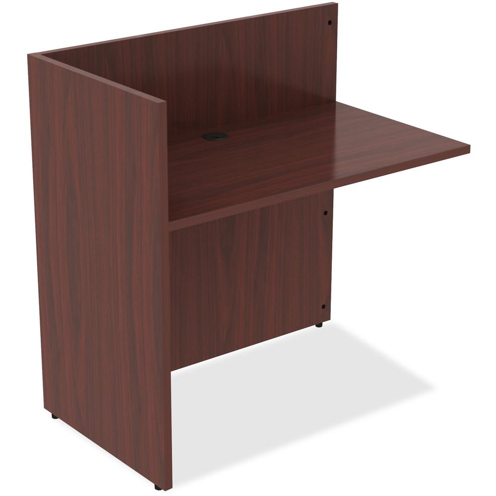 Lorell Essentials Series Reception Return - 0.1'' Edge, 42'' x 24''41.5'' - Finish: Mahogany Laminate