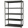 Lorell Iron Horse 3200 lb Capacity Riveted Shelving - 5 Shelf(ves) - 72'' Height x 48'' Width x 18'' Depth - 30% Recycled - Black - Steel, Laminate - 1 Each