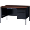 Lorell Fortress Series 45-1/2'' Right Single-Pedestal Desk - 45.5'' x 24''29.5'' , 1.1'' Top - Box, File Drawer(s) - Single Pedestal on Right Side - Square Edge