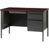 Lorell Fortress Series 45-1/2'' Right Single-Pedestal Desk - 45.5'' x 24''29.5'' , 1.1'' Top - Box, File Drawer(s) - Single Pedestal on Right Side - Square Edge