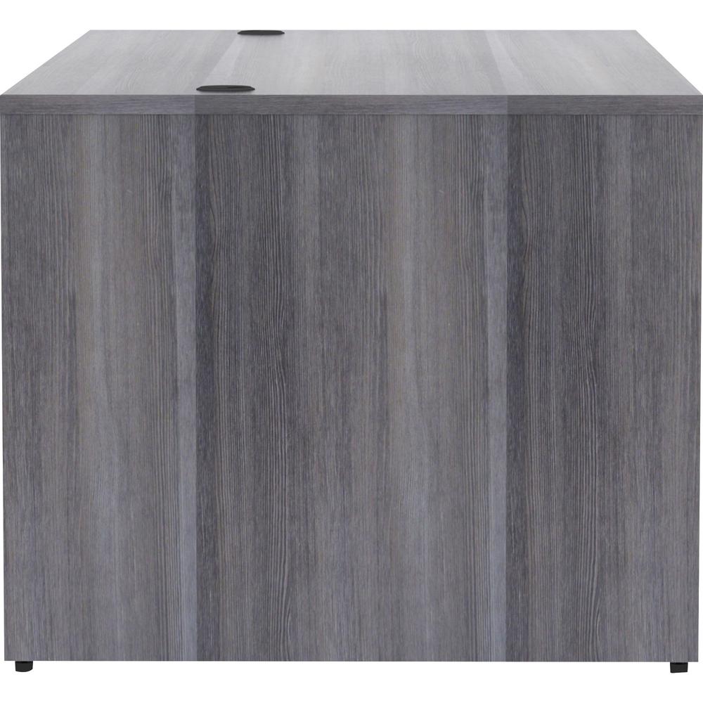 Lorell Essentials Series Rectangular Desk Shell - 72'' x 36''29.5'' , 1'' Top - Laminate, Weathered Charcoal Table Top - Grommet