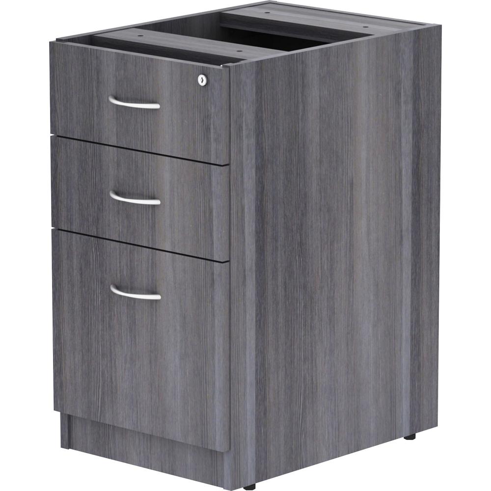Lorell Essentials Series Box/Box/File Fixed File Cabinet - 16'' x 22''28.3'' - File, Box Drawer(s) - Finish: Laminate, Weathered Charcoal - File Drawer