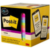Post-it Super Sticky Notes - 15 - 3'' Flag/Note Width x 3'' Flag/Note Length - Square - 45 Sheets per Pad - Neon Orange, Tropical Pink, Power Pink, Iris, Blue Paradise, Neon Green Limeade - Adhesiv