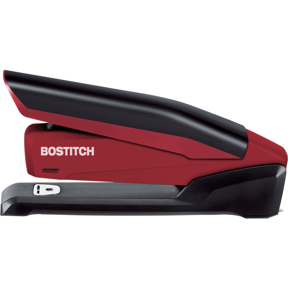 Bostitch InPower Spring-Powered Antimicrobial Desktop Stapler - 20 Sheets Capacity - 210 Staple Capacity - Full Strip - 1 Each - Red