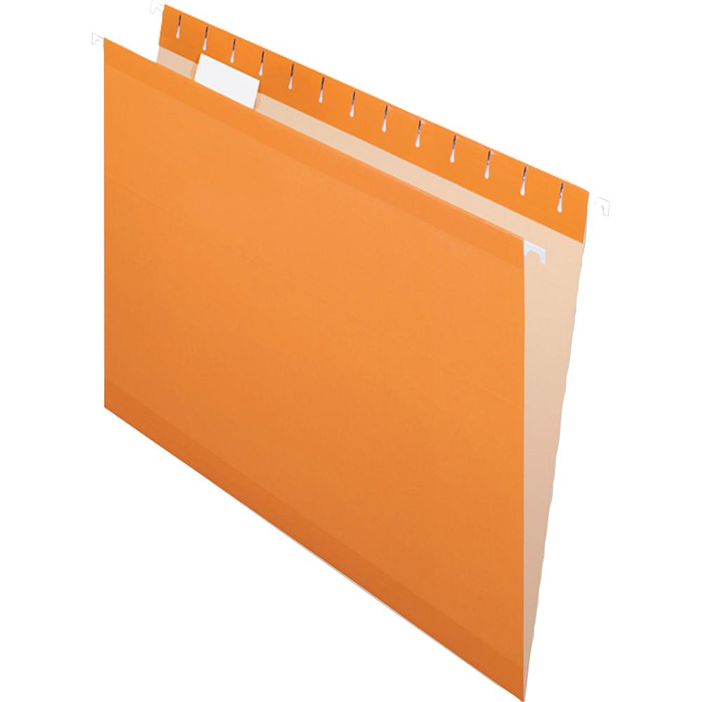 Pendaflex 1/5 Tab Cut Letter Recycled Hanging Folder - 8 1/2'' x 11'' - Orange - 10% Recycled - 25 / Box