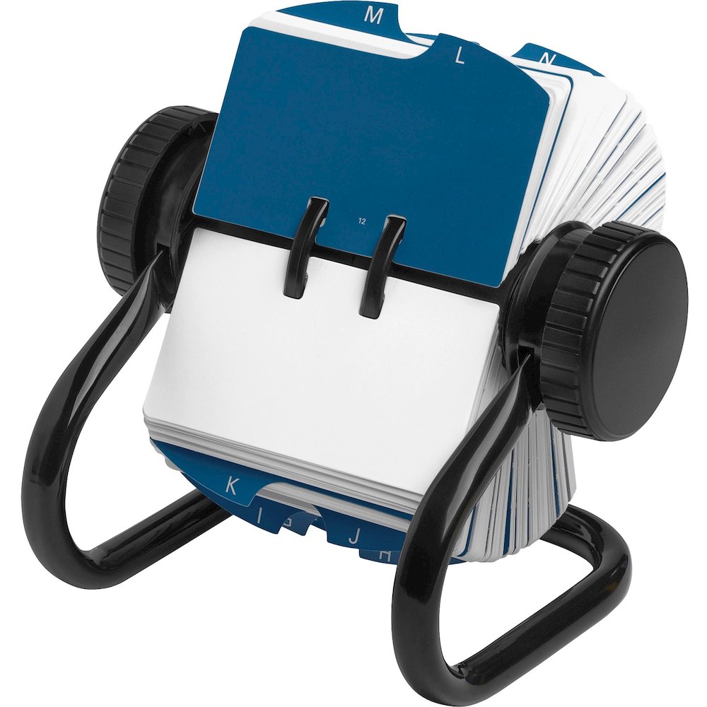 Rolodex Open Classic Rotary Files - 500 Card Capacity - For 2.25'' x 4'' Size Card - 24 A to Z Index Guide - Black - Metal