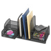 Safco Multipurpose Mesh Desktop Organizer - 7.75'' Height x 17'' Width x 6.75'' Depth - Desktop - Black - 1 Each