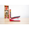 Bostitch InPower Spring-Powered Antimicrobial Desktop Stapler - 28 Sheets Capacity - 210 Staple Capacity - Full Strip - 1/4'' Staple Size - 1 Each - Silver, Red