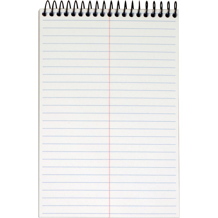 TOPS Docket Gold Spiral Steno Book - 100 Sheets - Coilock - 20 lb Basis Weight - 6'' x 9'' - 9'' x 6'' - White Paper - Frosty ClearPoly Cover - Perforated, Acid-free, Heavyweight, Unpunched - 1 Each