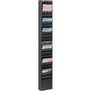 Safco 23-Pocket Steel Magazine Rack - 23 Pocket(s) - 65.50'' Height x 10'' Width x 4'' Depth - Floor - Scratch Resistant - Powder Coated - Black - Steel - 1 Each