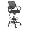 Safco Vue Extended Height Mesh Chair - Black Polyester Seat - Nylon Back - 5-star Base - Black - 1 Each