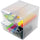 Deflecto Stackable Cube Organizer - 4 Drawer(s) - 6'' Height x 6'' Width x 7.3'' DepthDesktop - Stackable - Clear - Plastic - 1 Each - deflecto