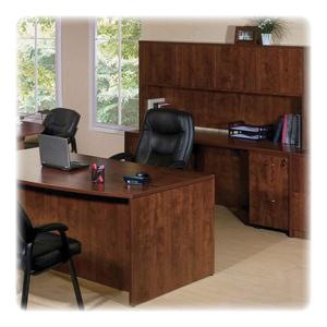 Lorell Essentials Series Rectangular Desk Shell - 59'' x 29.5'' x 29.5'' - Finish: Cherry, Laminate - Grommet