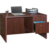 Lorell Essentials Series Rectangular Desk Shell - 47.3'' x 29.5'' x 1'' x 29.5'' - Finish: Laminate, Mahogany - Grommet, Modesty Panel, Cord Management, Adjustable Feet