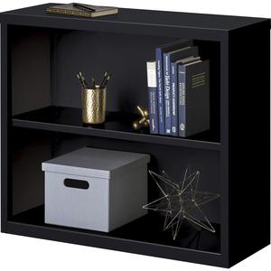 Lorell Fortress Series Bookcase - 34.5'' x 13'' x 30'' - 2 x Shelf(ves) - Black - Powder Coated - Steel - Recycled