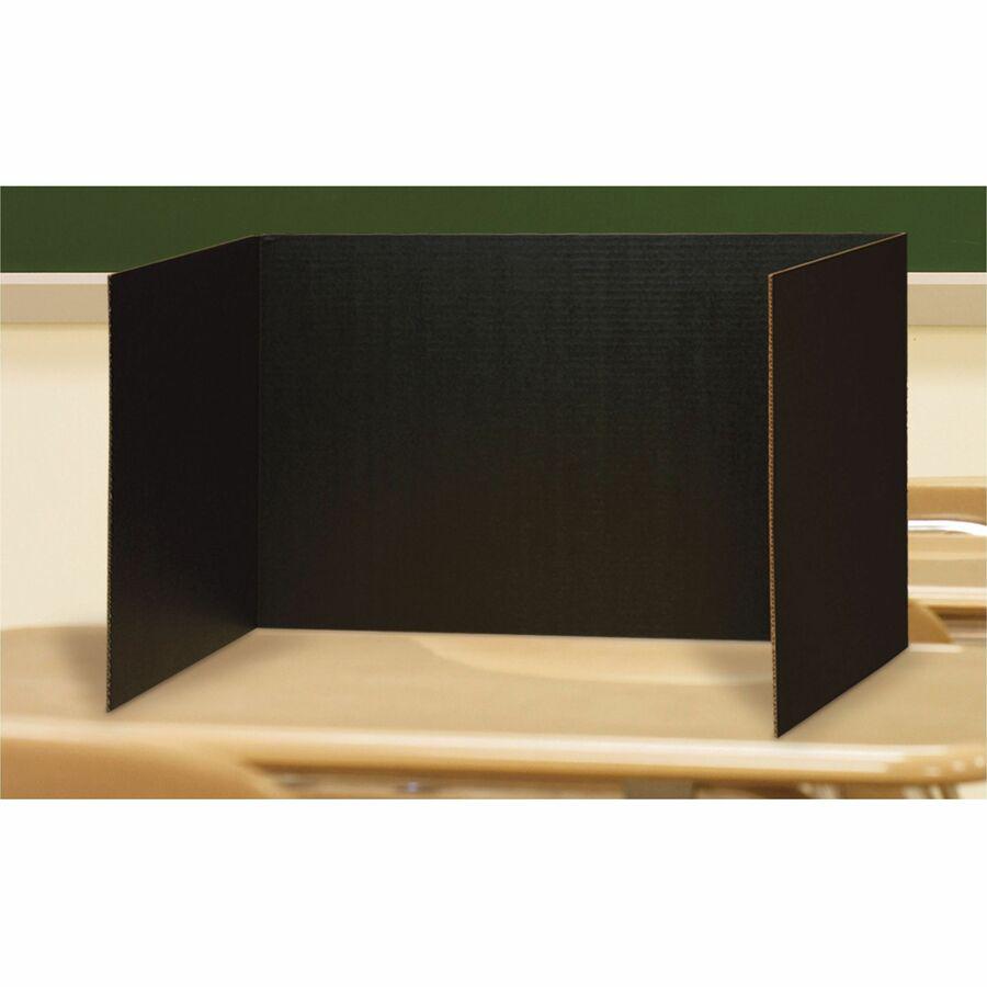 Pacon Privacy Boards - 48''W x 16''H - 4 Boards/Pack - Black