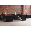 Lorell Fortress Modular Series Double-pedestal Credenza - 60'' x 24'' , 1.1'' Top - 2 x Box, File Drawer(s) - Double Pedestal - Material: Steel - Finish: Walnut Laminate, Black - Scratch Resistant, Stain
