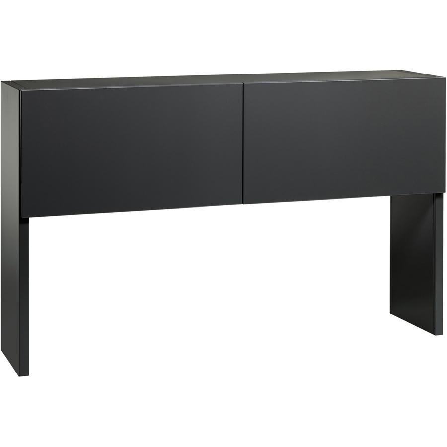 Lorell Fortress Modular Series Stack-on Hutch - 60'' - Material: Steel - Finish: Charcoal - Grommet, Cord Management