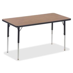 Lorell Classroom Activity Tabletop - High Pressure Laminate (HPL) Rectangle, Medium Oak Top - 24'' Table Top Width x 48'' Table Top Depth x 1.13'' Table Top Thickness - Assembly Required - 1 Each
