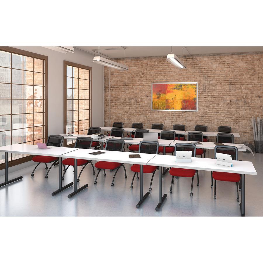 Lorell Hospitality Collection Tabletop - High Pressure Laminate (HPL) Square, White Top - 36'' Table Top Width x 36'' Table Top Depth x 1'' Table Top Thickness - Assembly Required - Thermofused Laminate