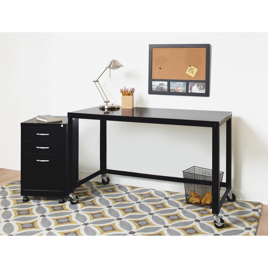 Lorell SOHO Personal Mobile Desk - Rectangle Top - 48'' Table Top Width x 23'' Table Top Depth - 29.50'' HeightAssembly Required - Black - 1 Each