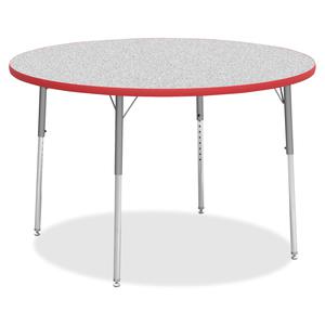 Lorell Classroom Activity Tabletop - Gray Nebula Round, High Pressure Laminate (HPL) Top - 1.13'' Table Top Thickness x 48'' Table Top Diameter - Assembly Required - 1 Each