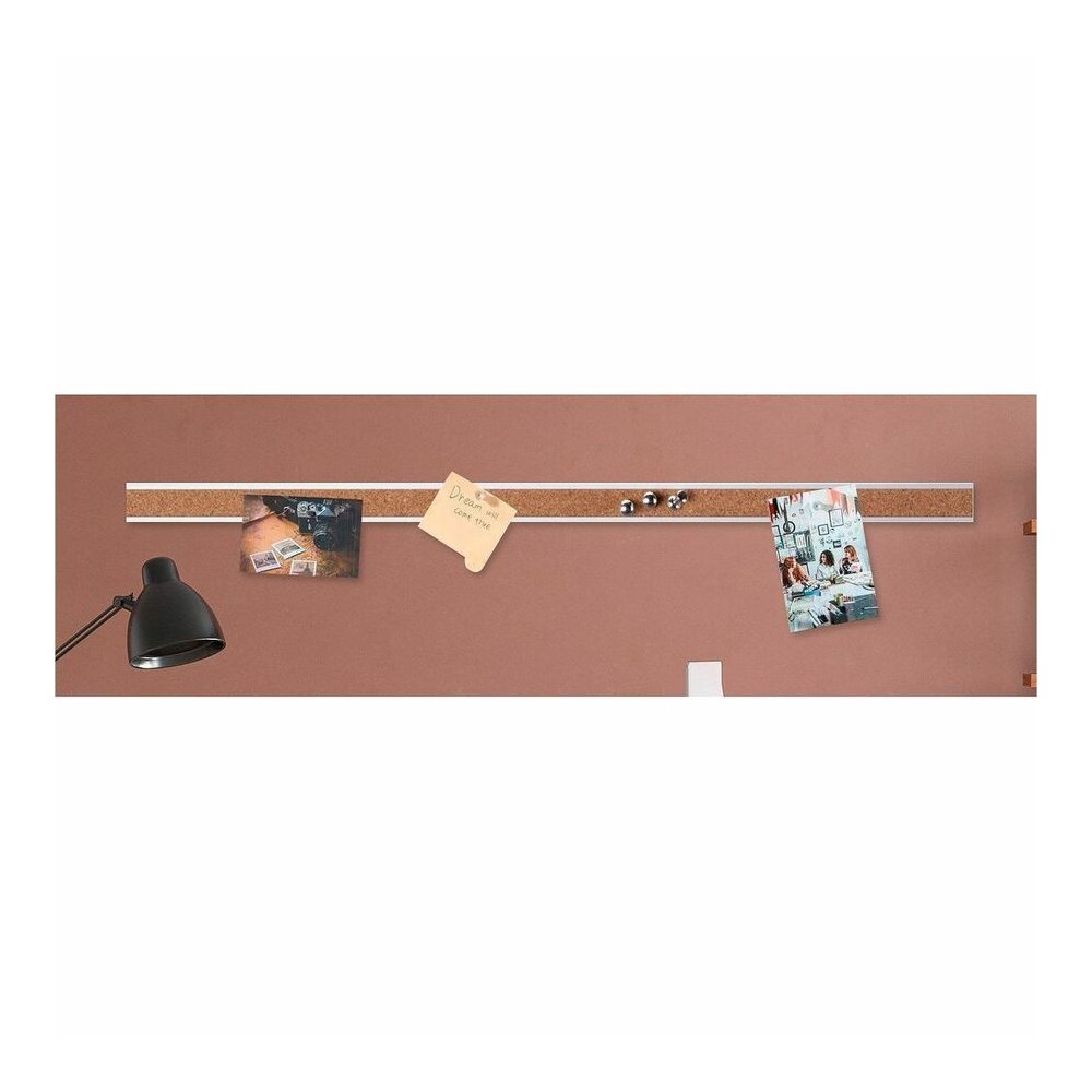 Lorell Cork Strip Bulletin Bars - 48'' Board Width - Cork Surface - Self-healing, Fade Resistant, Self-sealing - Anodized Aluminum Frame - 3 / Bundle