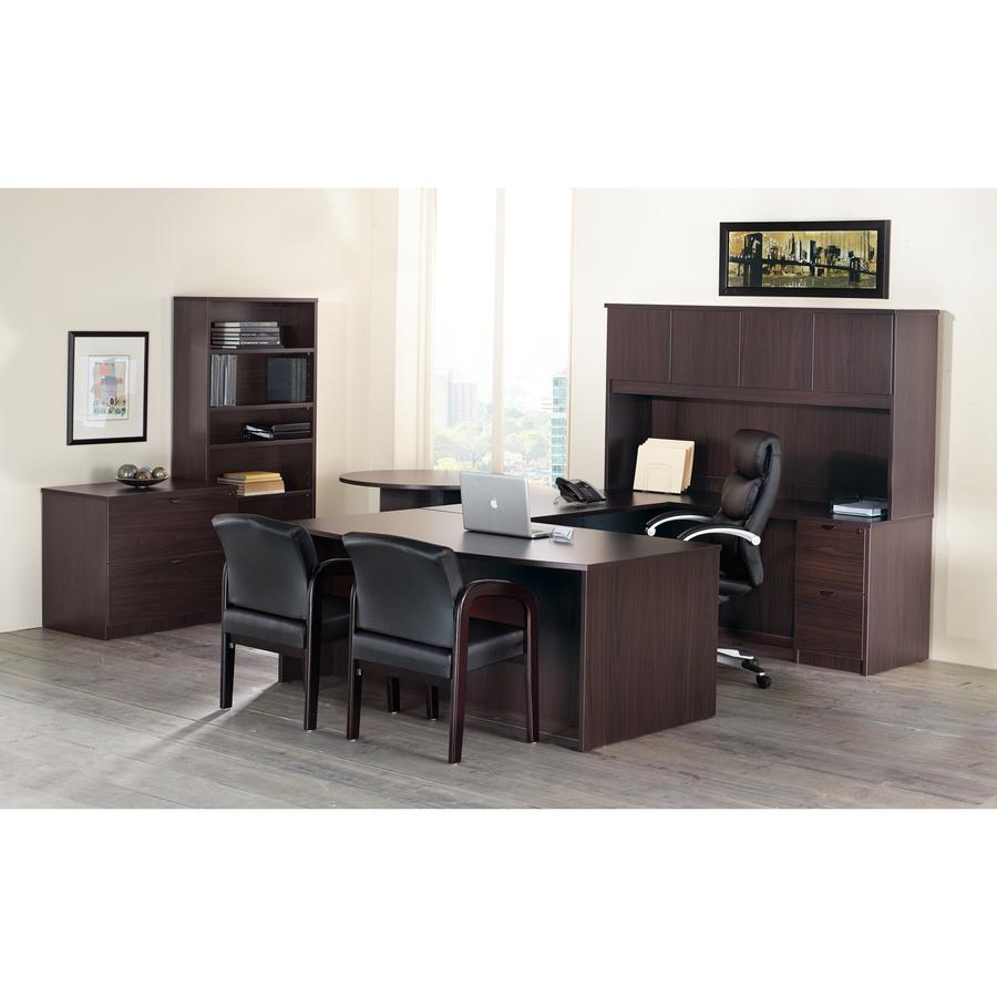 Lorell Prominence 2.0 Double-Pedestal Credenza - 66'' x 24''29'' , 1'' Top - 2 x File Drawer(s) - Double Pedestal on Left/Right Side - Band Edge - Material: Particleboard - Finish: Thermofused Melamine (T